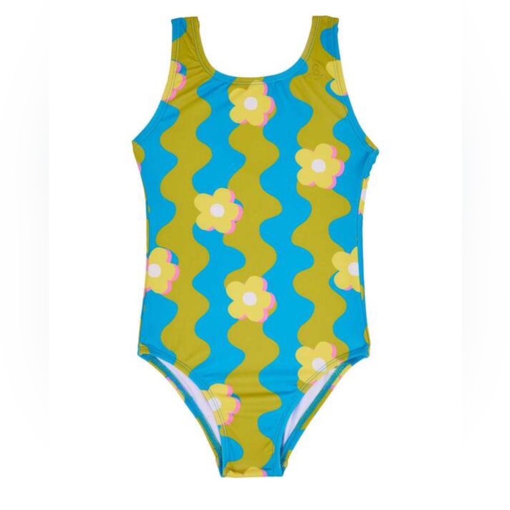 Seaesta Surf - Girls Wavy Daisy One Piece Swimsuit - Size: 5/6